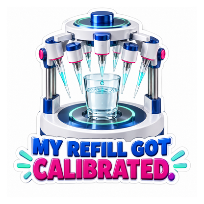 Blue Water Drop Machine Humor Art Vinyl Decal Stickers
