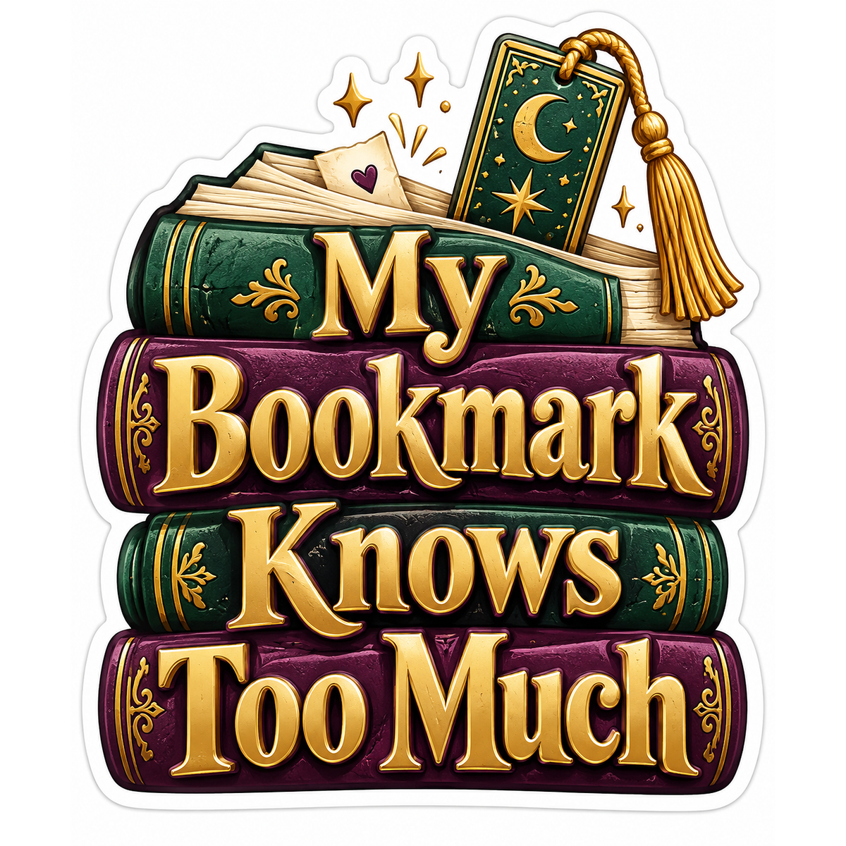 My Bookmark Knows Too Much Quote Vinyl Decal Stickers