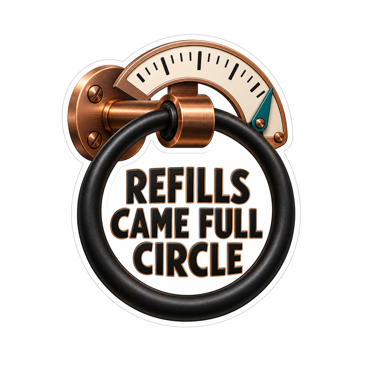 Black Towel Ring Copper Angle Gauge Art Vinyl Decal Stickers