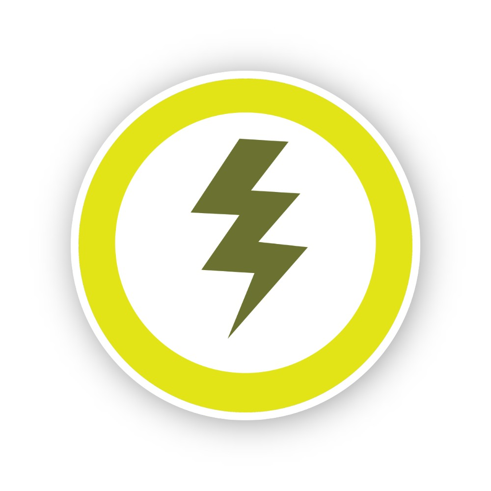 Lime Rim Zigzag Lightning Circle Vinyl Decal Stickers