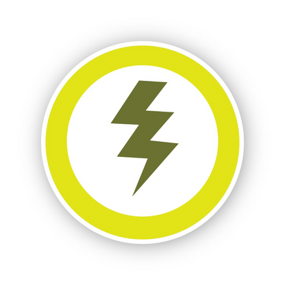 Lime Rim Zigzag Lightning Circle Vinyl Decal Stickers