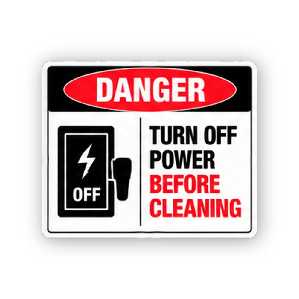 Red Turn Off Power Switch Panel Vinyl Decal Stickers