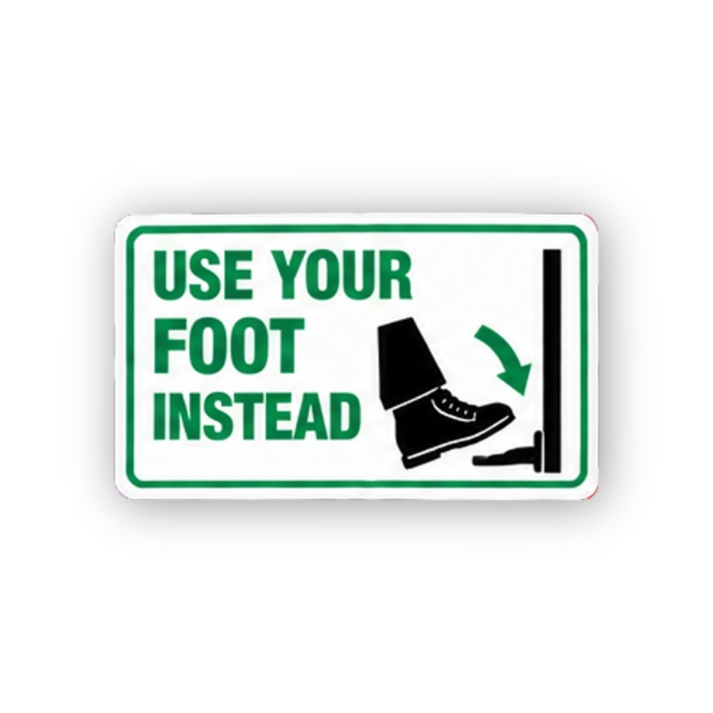 Green Use Foot Door Pull Curved Arrow Panel Vinyl Decal Stickers