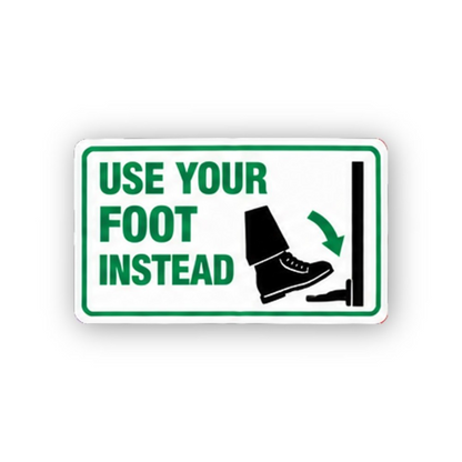 Green Use Foot Door Pull Curved Arrow Panel Vinyl Decal Stickers