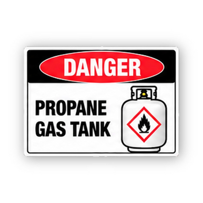 Black Danger Propane Flame Tank Panel Vinyl Decal Stickers