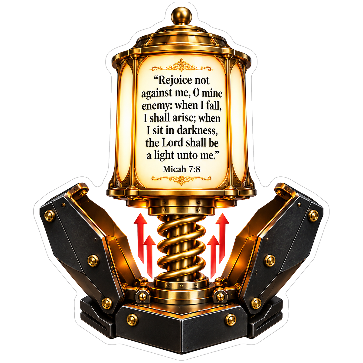 Micah 7 Verse 8 Golden Spring Lantern Art Vinyl Decal Stickers