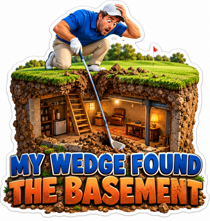 Golfer Deep Divot Basement Quote Vinyl Decal Stickers