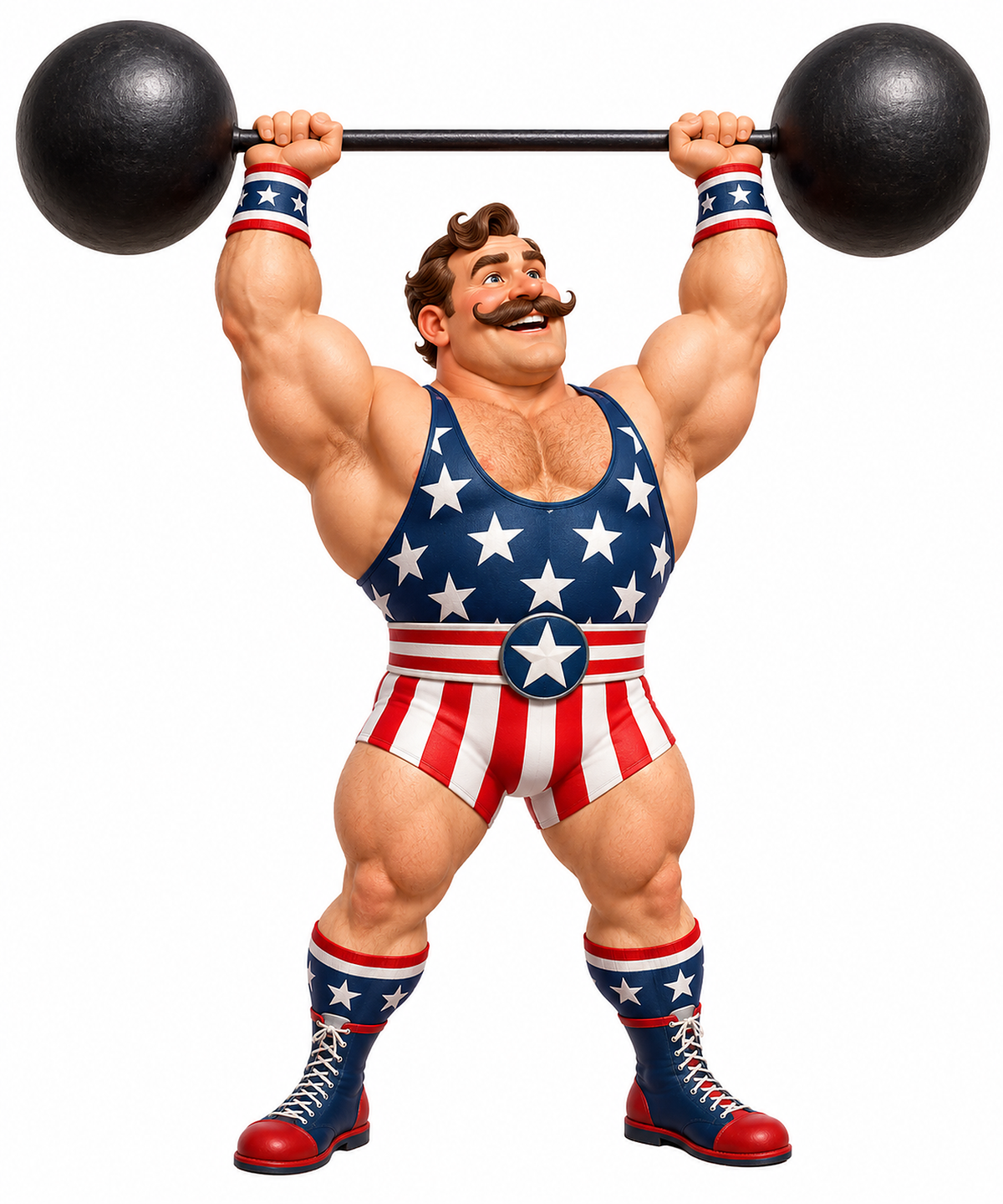Patriotic Strongman Lifting Barbell Art Vinyl Decal Stickers