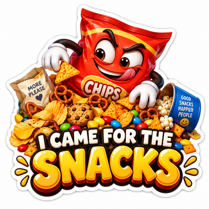 Smiling Red Snack Bag and Treats Vinyl Decal Stickers
