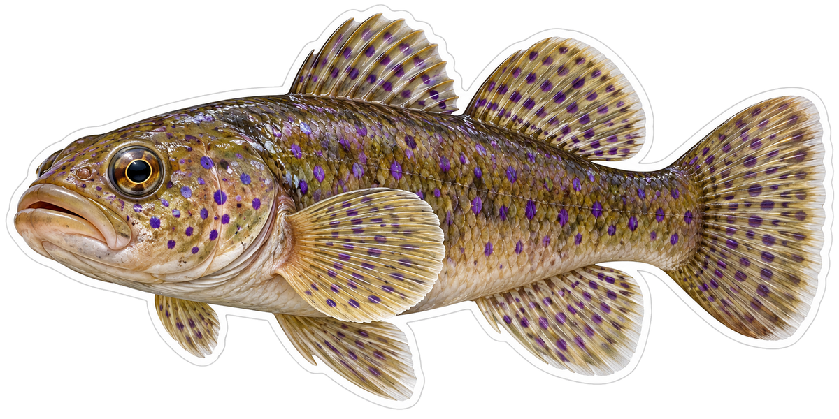 Brown Fish with Violet Spots Art Vinyl Decal Stickers