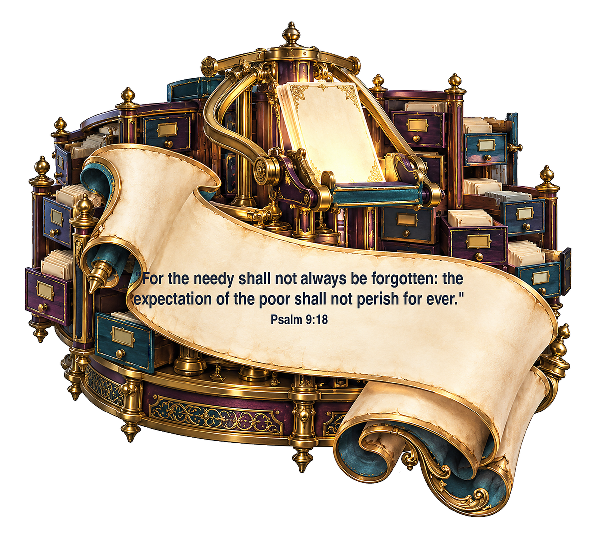 Ornate Book Carousel with Bible Verse Art Vinyl Decal Stickers