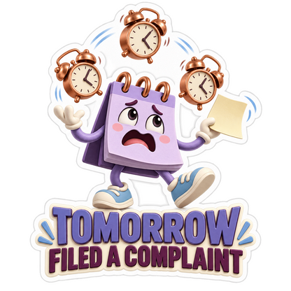 Purple Calendar Juggling Clocks Art Vinyl Decal Stickers