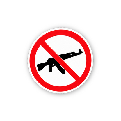 Red Crossed Rifle Silhouette Circle Vinyl Decal Stickers