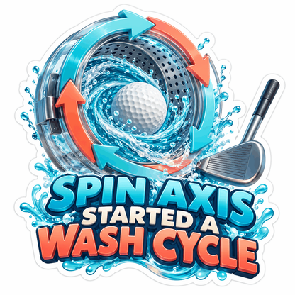 Golf Ball in Swirl with Wash Cycle Quote Vinyl Decal Stickers