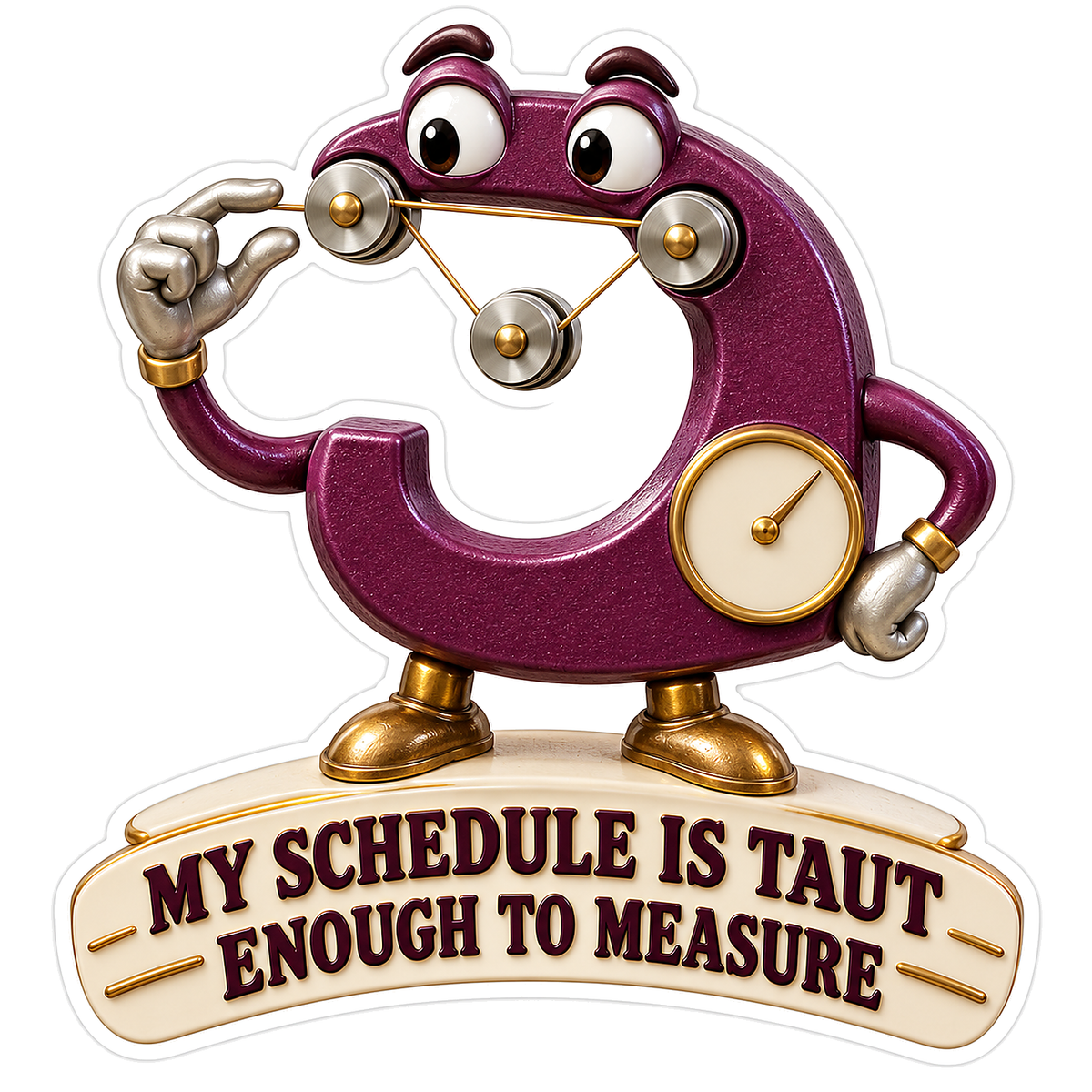 Purple Tension Gauge Character with Rollers Vinyl Decal Stickers