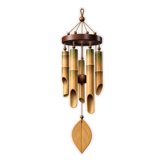 Bamboo Tube Leaf Wind Chime Art Vinyl Decal Stickers