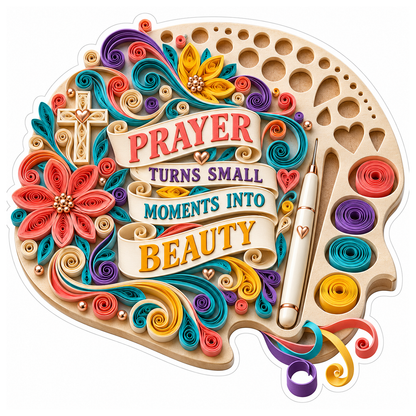 Colorful Paper Quilling Prayer Art Vinyl Decal Stickers