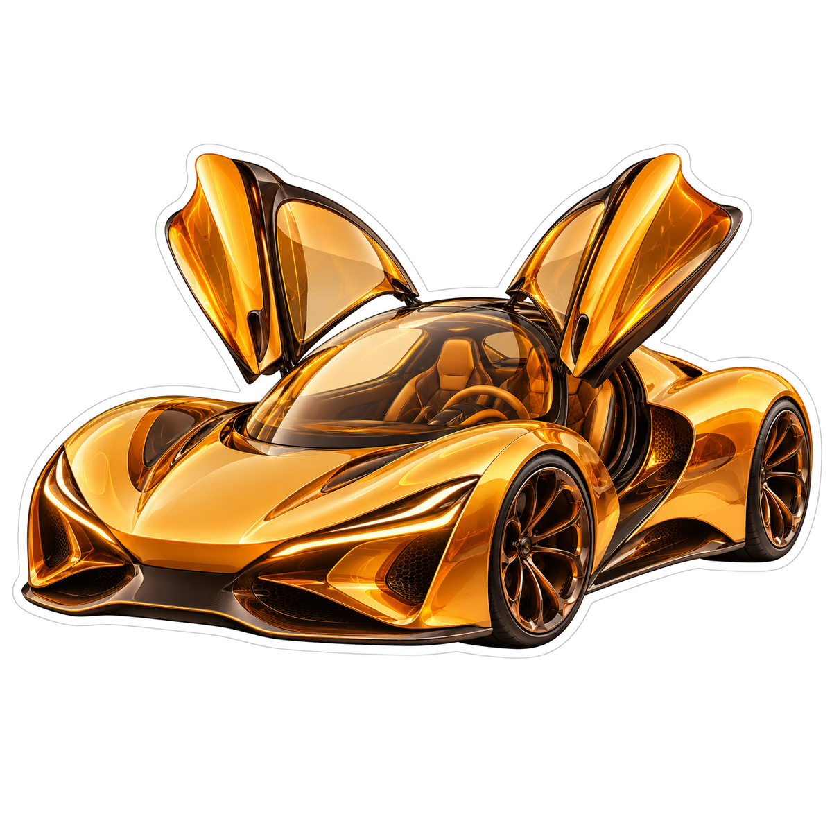 Amber Wing Door Bubble Canopy Sports Car Art Vinyl Decal Stickers