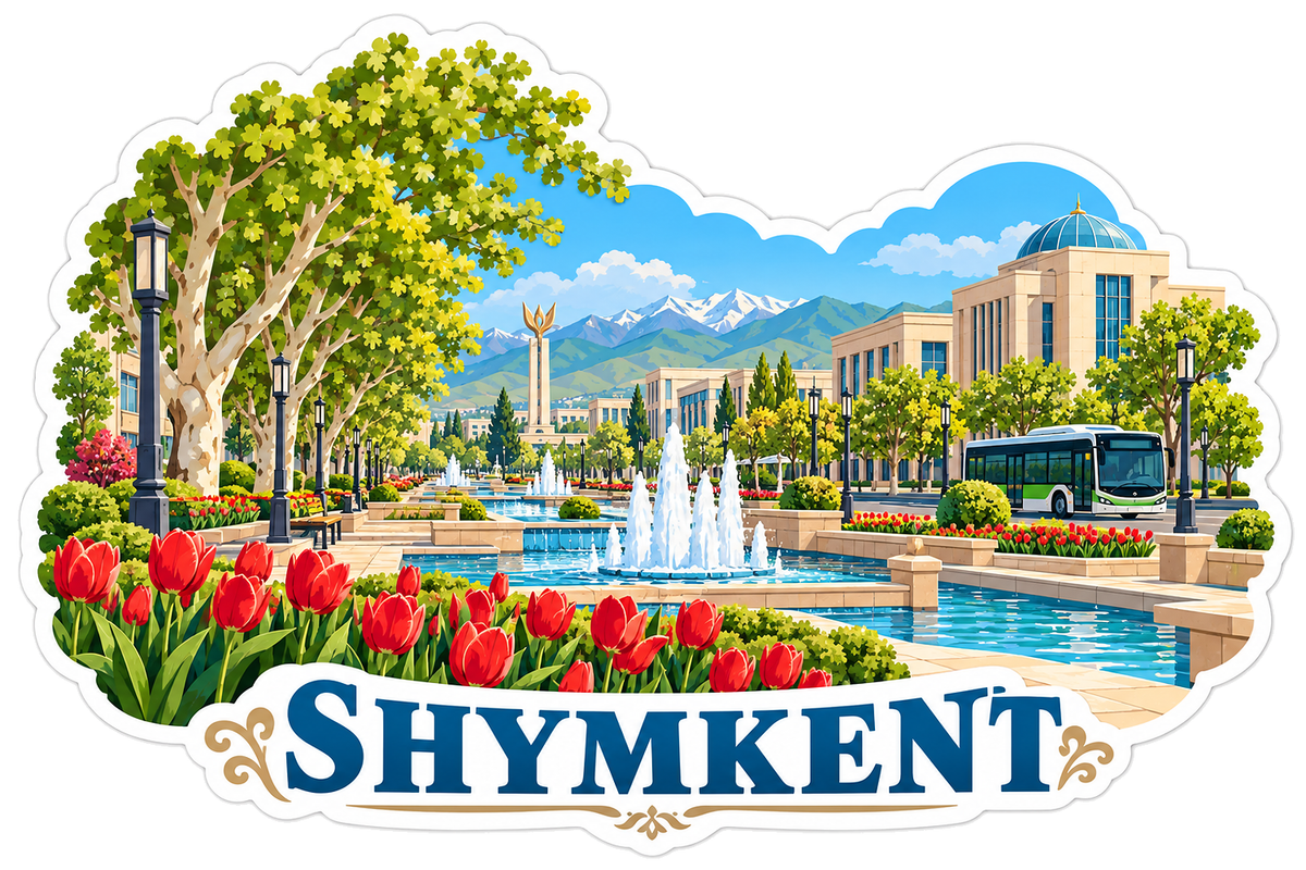 Shymkent Tulip Fountain Boulevard Art Vinyl Decal Stickers