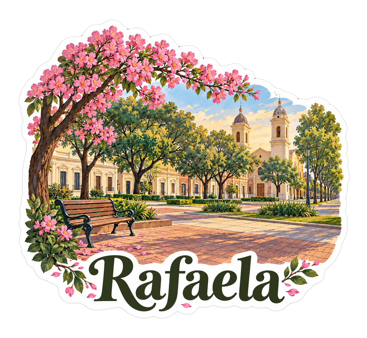 Rafaela Spring Blossom Plaza Art Vinyl Decal Stickers