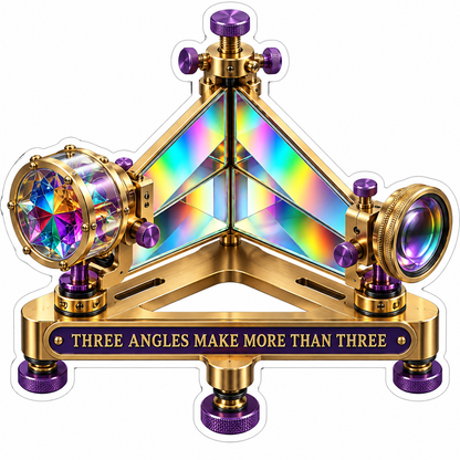 Rainbow Prism Instrument in Gold Triangle Art Vinyl Decal Stickers