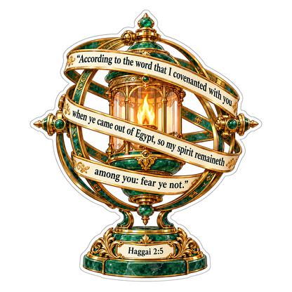 Gold Ringed Lantern with Scripture Quote Vinyl Decal Stickers