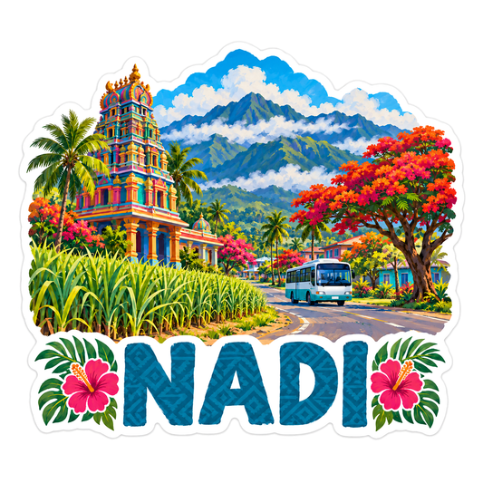 Nadi Temple Mountain Road Art Vinyl Decal Stickers