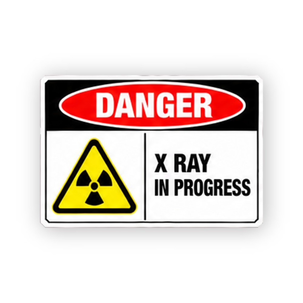 Red Three Bladed Radiation Triangle Panel Vinyl Decal Stickers