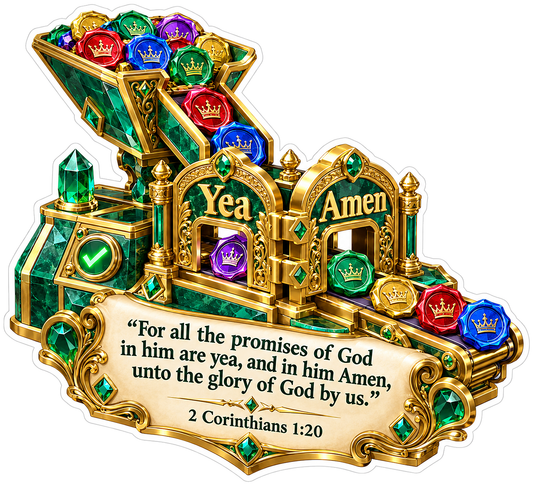 2 Corinthians 1 Verse 20 Gem Machine Art Vinyl Decal Stickers