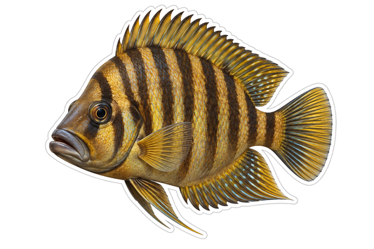 Compressed Cichlid Art Vinyl Decal Stickers