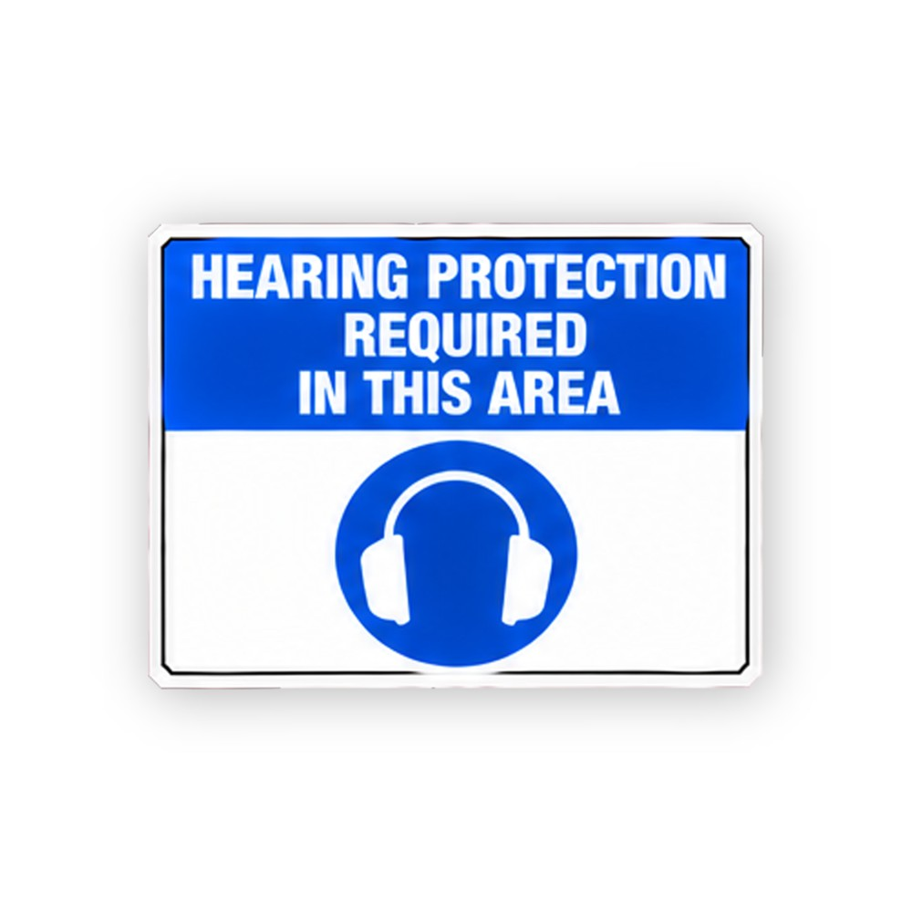 Blue Hearing Protection Area Icon Panel Vinyl Decal Stickers