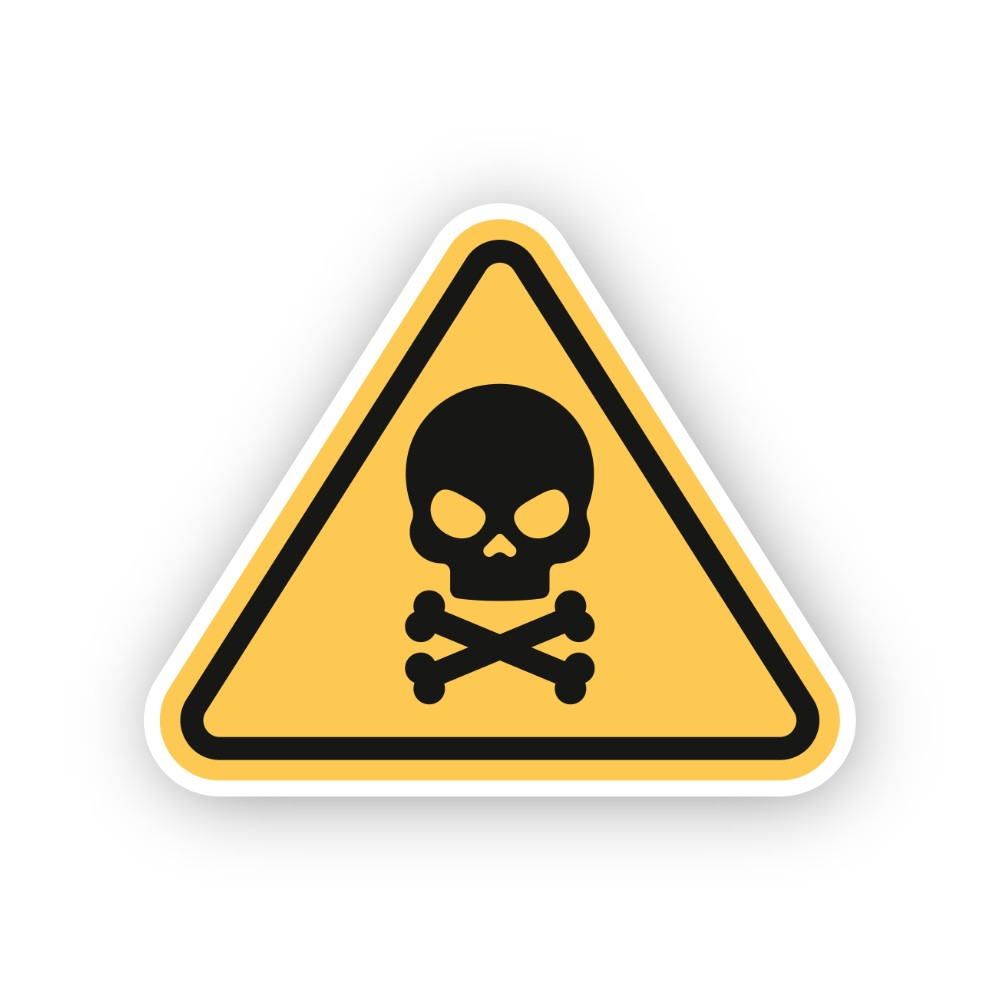 Amber Skull Crossbones Rounded Triangle Vinyl Decal Stickers