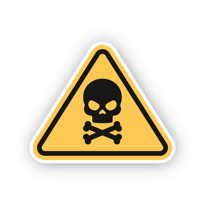 Amber Skull Crossbones Rounded Triangle Vinyl Decal Stickers