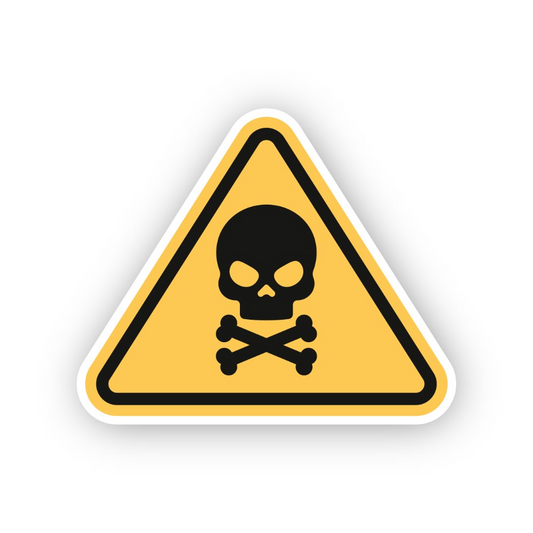 Amber Skull Crossbones Rounded Triangle Vinyl Decal Stickers