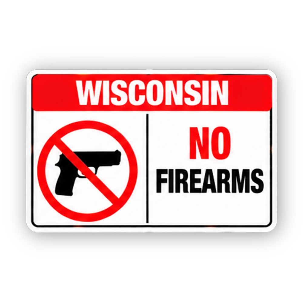 Red Wisconsin Crossed Pistol Panel Vinyl Decal Stickers