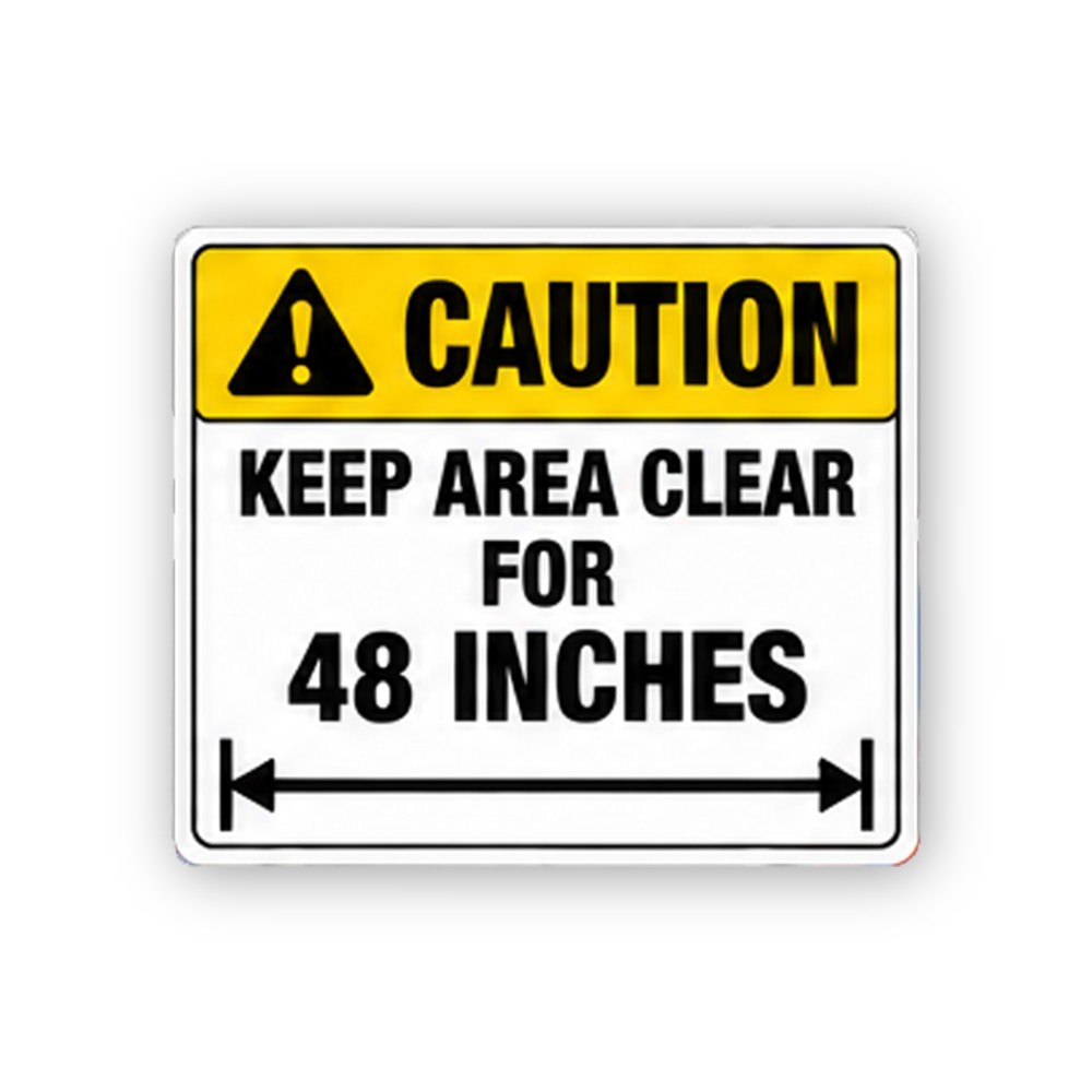 Yellow Clear Area Forty Eight Arrow Panel Vinyl Decal Stickers