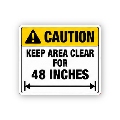 Yellow Clear Area Forty Eight Arrow Panel Vinyl Decal Stickers
