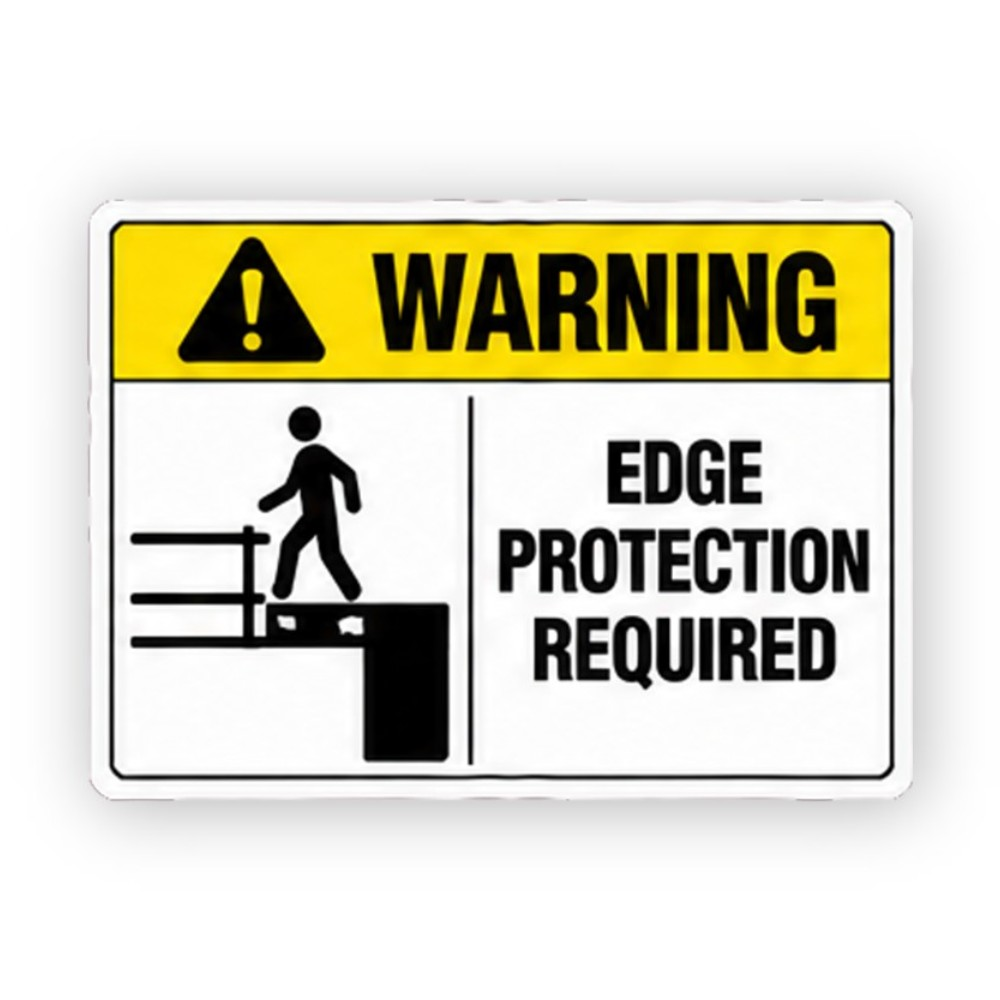 Yellow Warning Edge Rail Walking Figure Panel Vinyl Decal Stickers