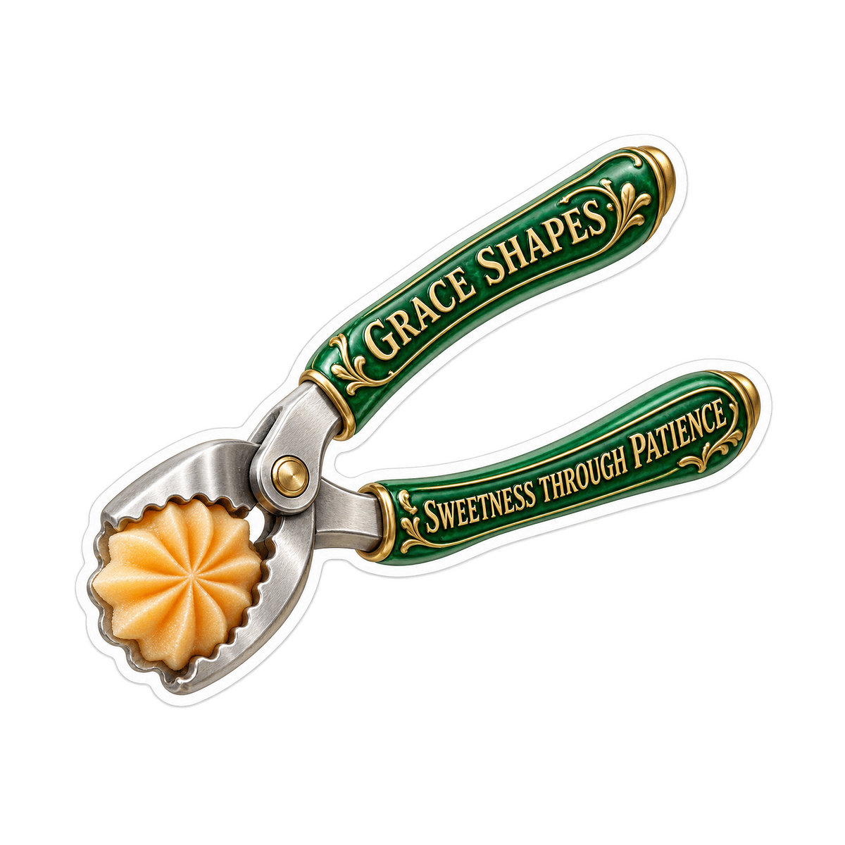 Grace Ornate Green Handled Pastry Tool Art Vinyl Decal Stickers