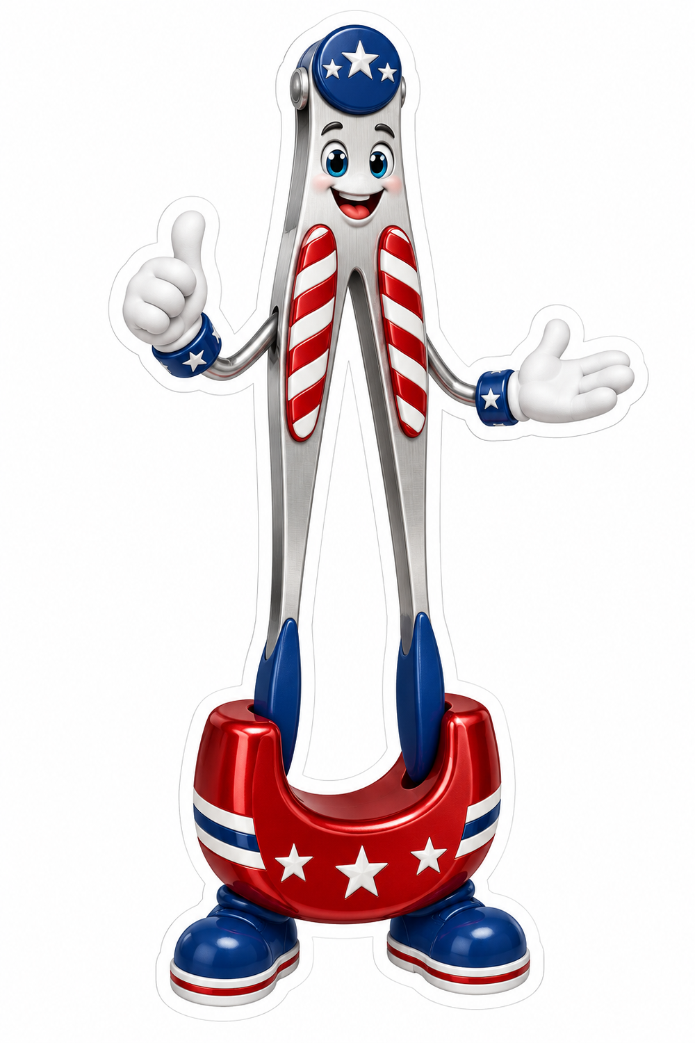 Stars and Stripes Metal Tongs Mascot Vinyl Decal Stickers