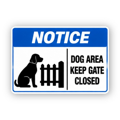 Blue Seated Dog Closed Gate Panel Vinyl Decal Stickers