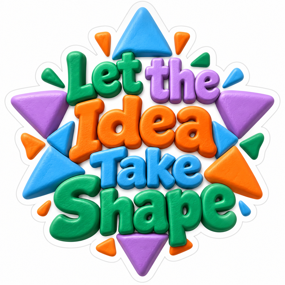 Colorful Shapes Let Idea Take Shape Quote Art Vinyl Decal Stickers