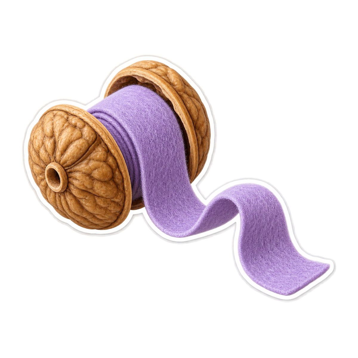 Purple Ribbon on Ornate Gold Spool Art Vinyl Decal Stickers