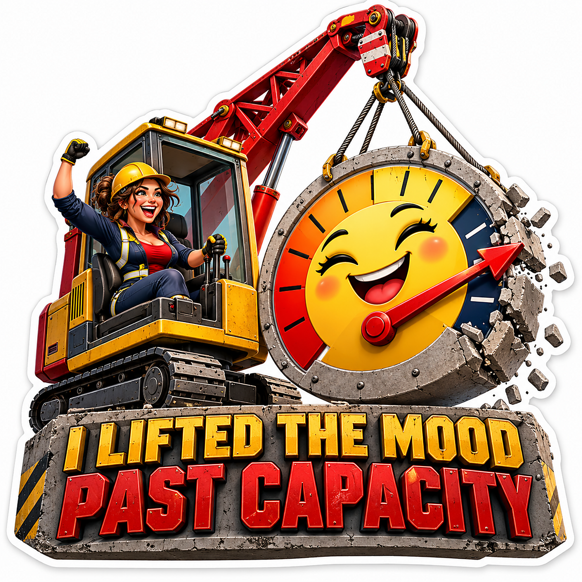 Crane Lifted Mood Past Capacity Art Vinyl Decal Stickers