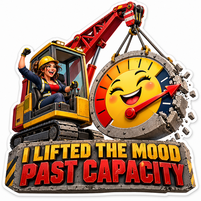 Crane Lifted Mood Past Capacity Art Vinyl Decal Stickers
