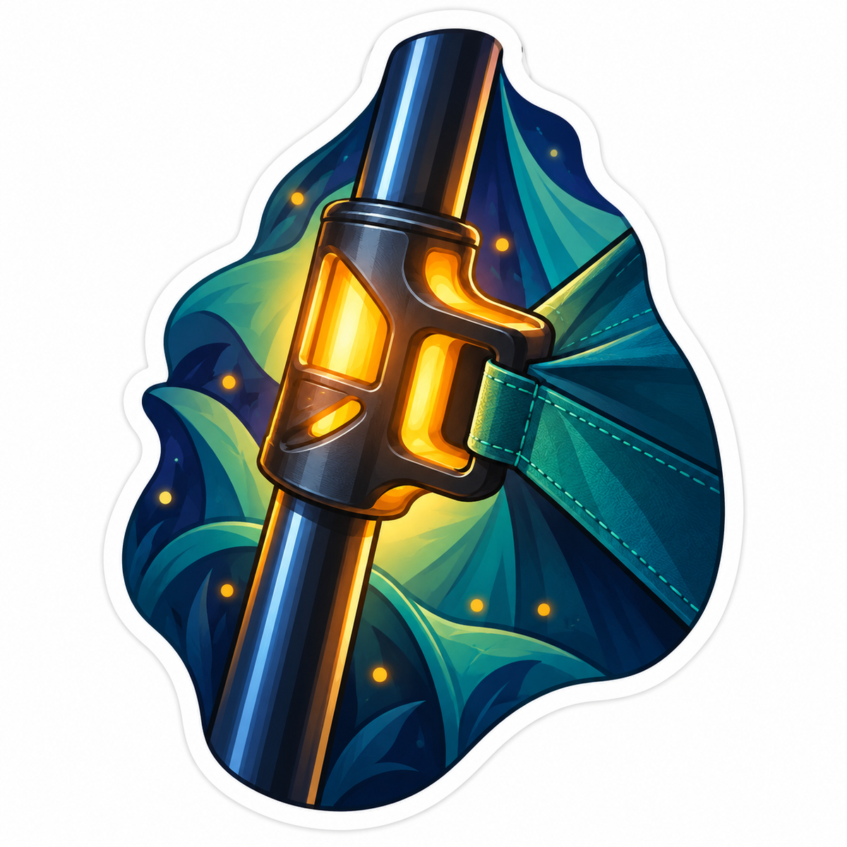 Amber Camping Clip on Blue Pole Vinyl Decal Stickers