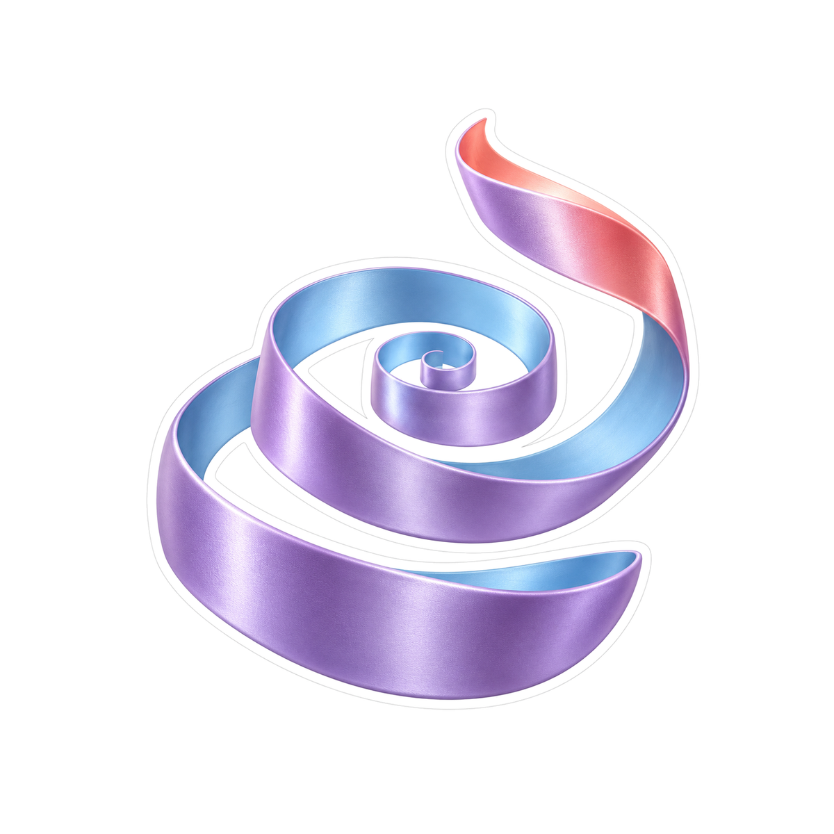 Lavender and Blue Spiral Ribbon Art Vinyl Decal Stickers