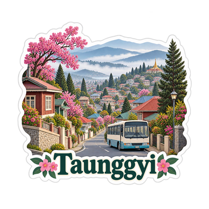 Taunggyi Misty Flower Street Art Vinyl Decal Stickers