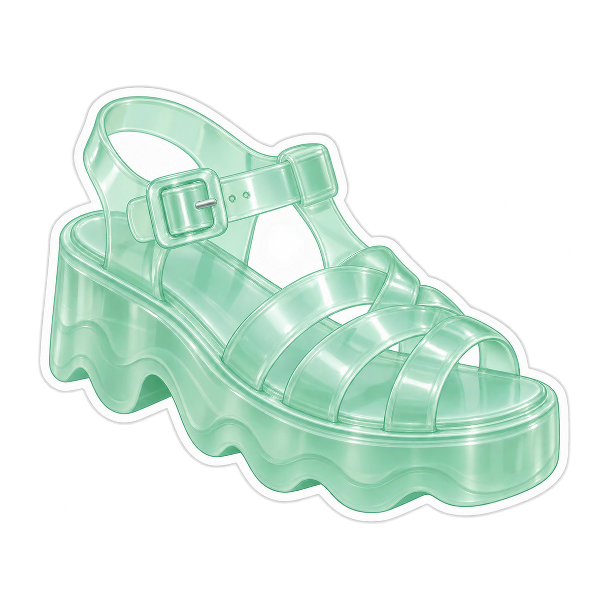 Mint Green Platform Sandal Art Vinyl Decal Stickers