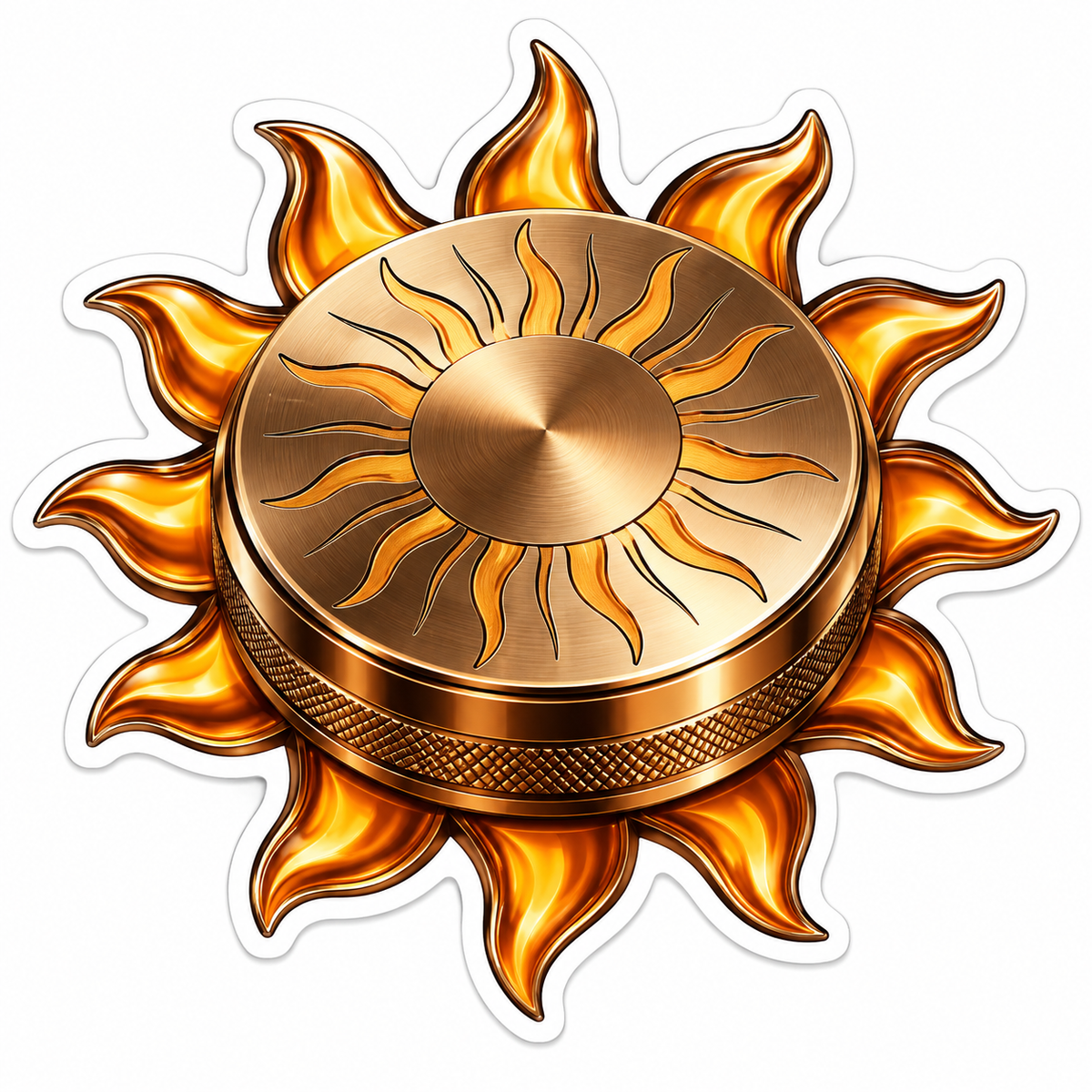 Golden Coffee Distribution Disc Sunburst Vinyl Decal Stickers